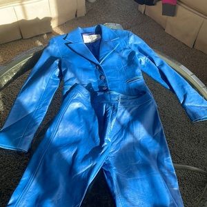 Blue leather size 8 suit